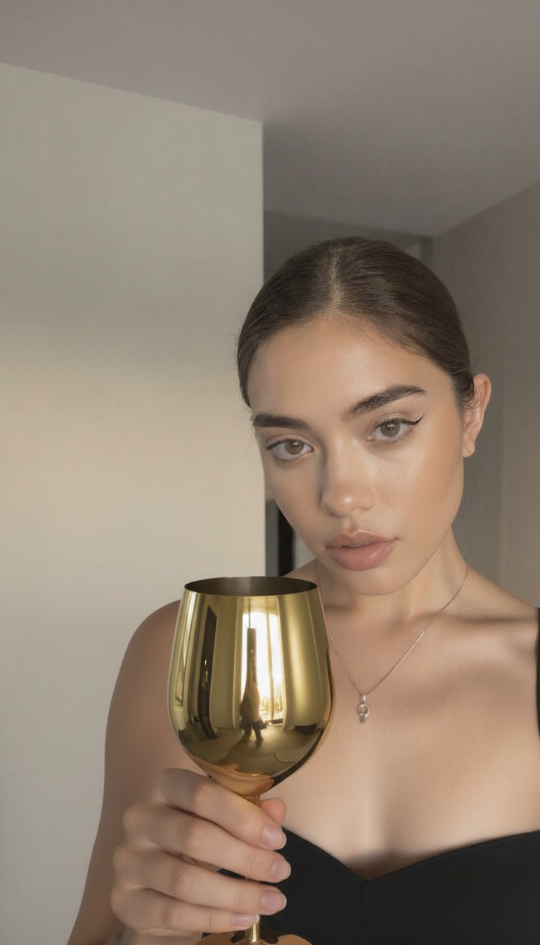 Stainless steel wine glass