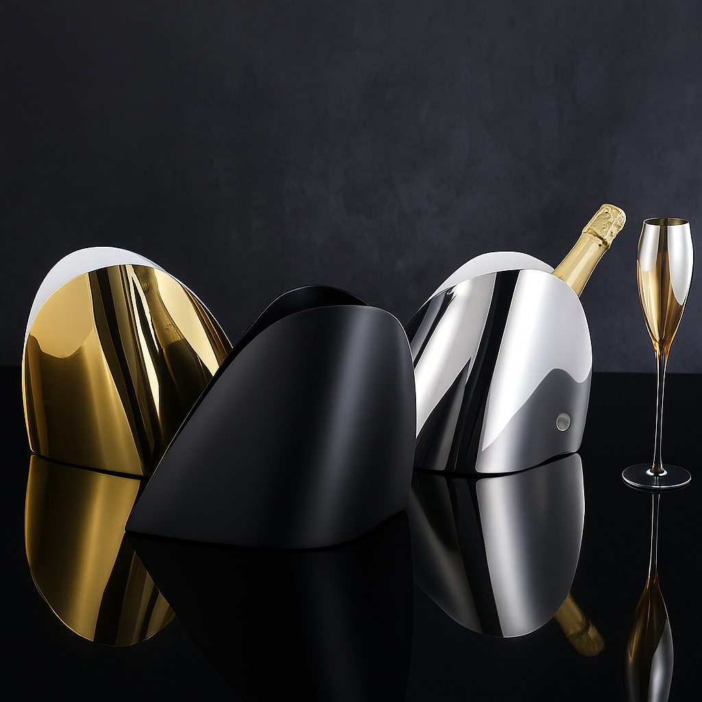 Champagne Ice Bucket  A Sculpture of Metal and Elegance