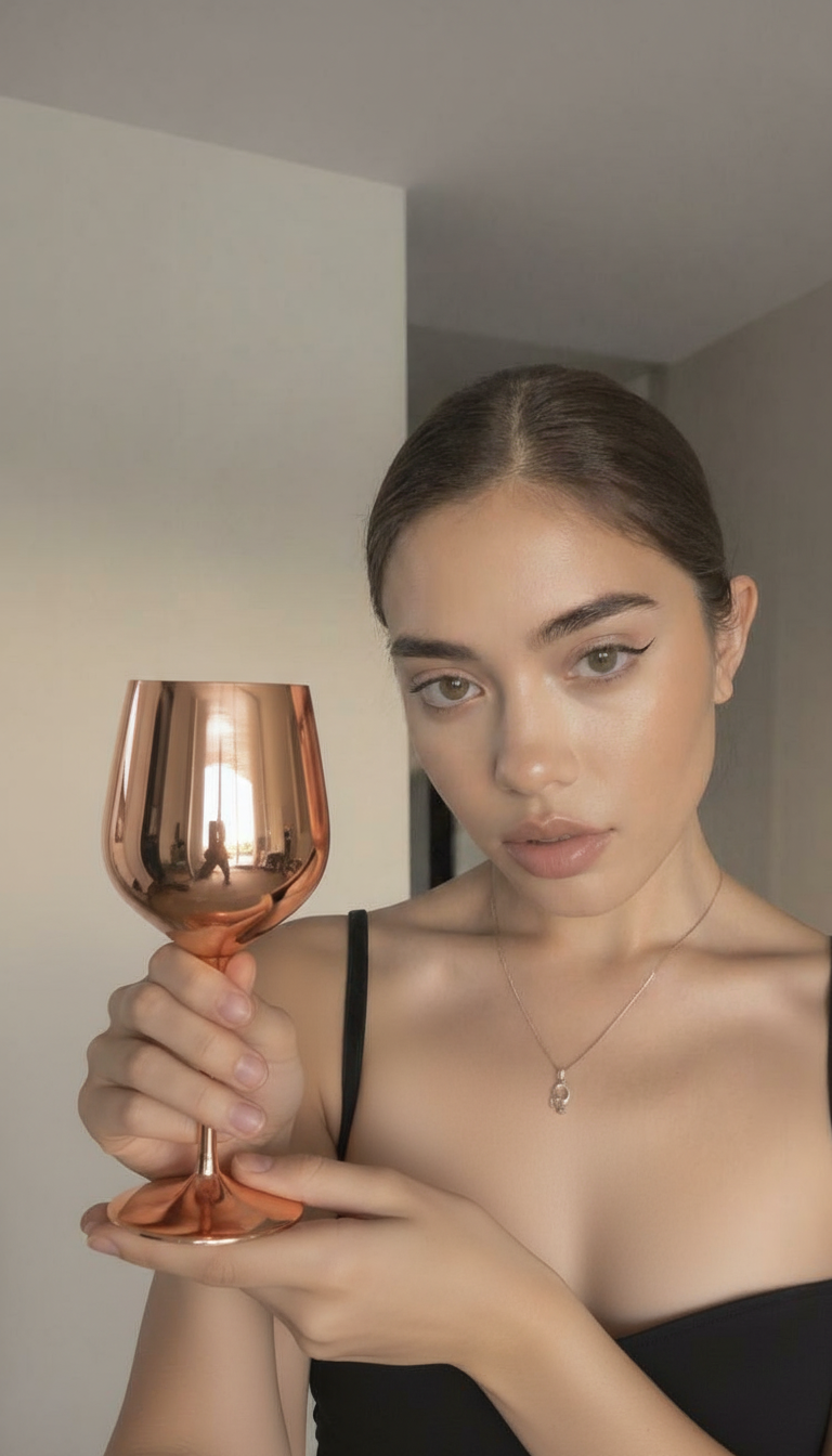 Stainless steel wine glass